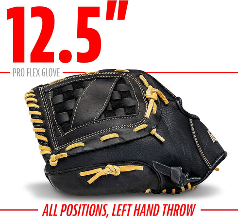 Franklin Sports ProFlex Baseball Softball Glove - Baseball + Fastpitch Softball Outfield Mitt - Left Handed Throw