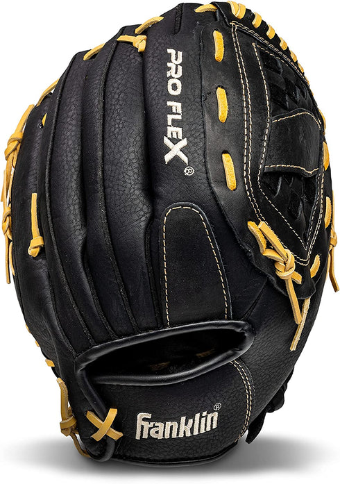 Franklin Sports ProFlex Baseball Softball Glove - Baseball + Fastpitch Softball Outfield Mitt - Left Handed Throw