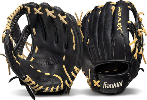Franklin Sports ProFlex Baseball Softball Glove - Baseball + Fastpitch Softball Outfield Mitt - Left Handed Throw