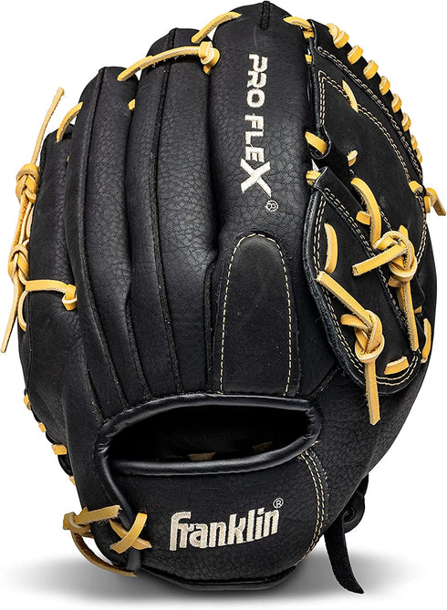 Franklin Sports ProFlex Baseball Softball Glove - Baseball + Fastpitch Softball Outfield Mitt - Left Handed Throw