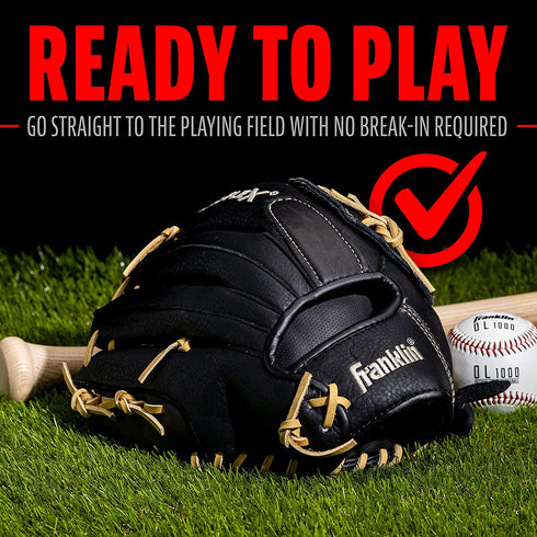 Franklin Sports ProFlex Baseball Softball Glove - Baseball + Fastpitch Softball Outfield Mitt - Left Handed Throw
