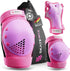 SKATEWIZ Skateboard Protective Gear Set Elbow Pads Roller Derby and Knee Pads Skating