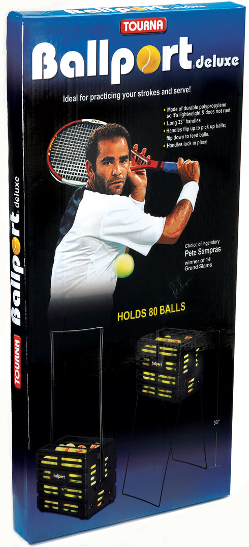 Tourna Ballport Deluxe Tennis Ball Pickup with Wheels - Blue