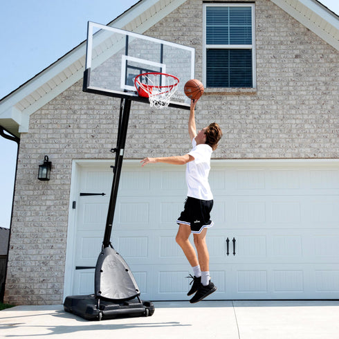Spalding 54 In. Shatter-proof Polycarbonate Exacta height® Portable Basketball Hoop System