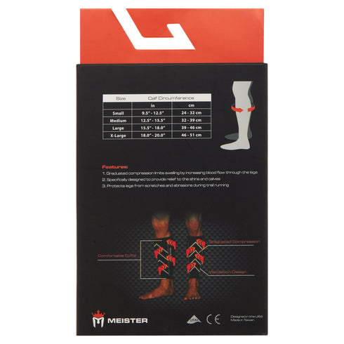 Meister Graduated 20-25mmHg Compression Leg Sleeves (Pair), Blue, Small