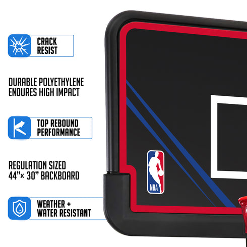 NBA Official 44 in. Portable Basketball System Hoop with Polyethylene Backboard
