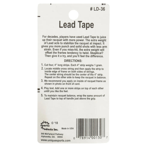 Tourna Lead Tape 72 In. Carded Pack