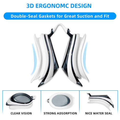 Eversport Swim Goggle for Adult Youth Swimming Goggles Anti-Fog No Leak Water Pool Glasses with 3 Nose Pieces