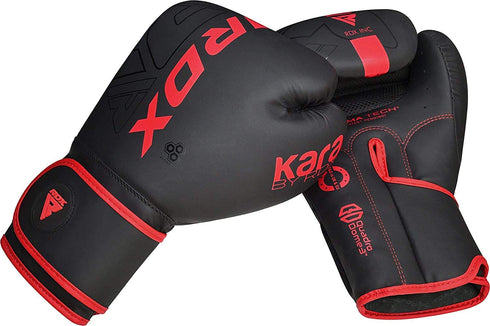 RDX Kids Boxing Gloves Sparring, KARA Patent Training Mitt, MMA, Red,6oz