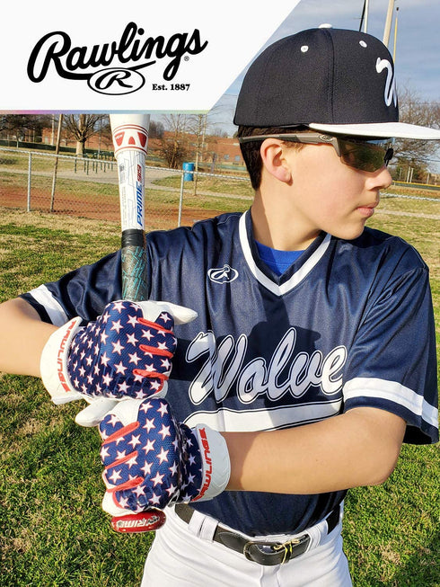 Rawlings X Guardian Baseball 5150 Adult Batting Gloves American Flag Stars & Stripes, Small