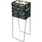 Tourna Ball Port - Tennis Ball Pickup Basket, 80 Ball Capacity, Black Color with Locking Legs and Top.