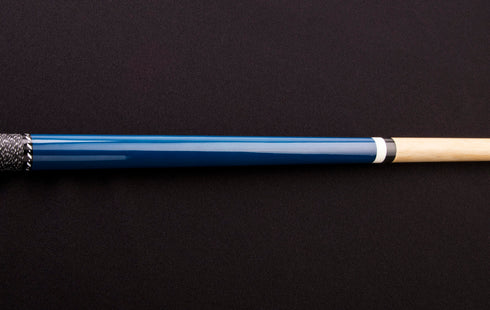 Mizerak 57 In. House Cue (2-Piece) with 12 mm Ferrule with Leather Tip, Hardwood Construction and High Gloss Finish, Blue