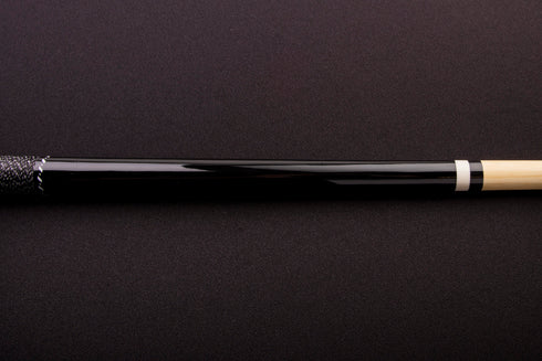 Mizerak 57" House Cue (2-Piece) with 12mm Ferrule with Leather Tip, Hardwood Construction and High Gloss Finish - Black