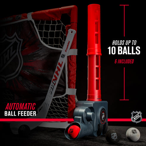 Franklin Sports Knee Hockey Goal Set - Mini Hockey Stick Set - Automatic Ball Passer, Goal & Target Set