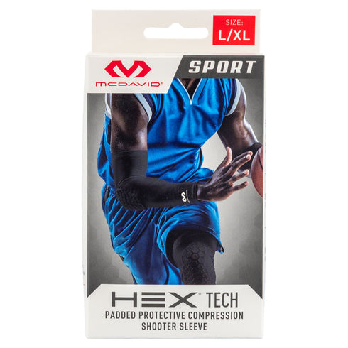 McDavid Arm HEX Tech Padded Shooter Basketball Sleeve Black, Small/Medium