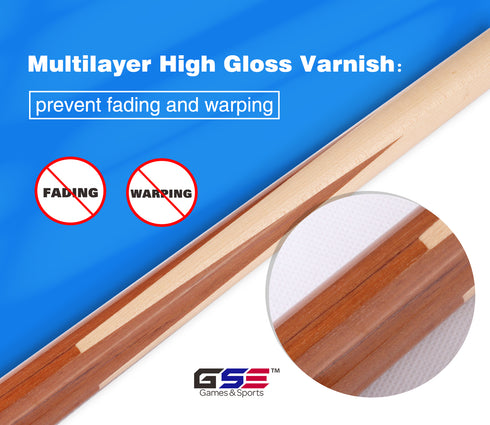GSE Games & Sports Expert 36"/42"/48"/58" 1-Piece Canadian Maple Billiard Pool Cue Stick - Brown 12oz