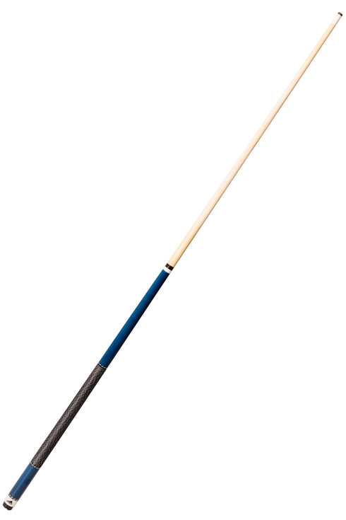 Mizerak 57 In. House Cue (2-Piece) with 12 mm Ferrule with Leather Tip, Hardwood Construction and High Gloss Finish, Blue