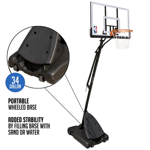 NBA 50" Portable Basketball Hoop with Polycarbonate Backboard