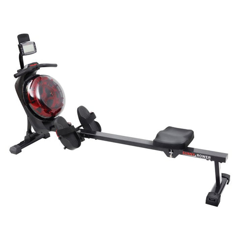 Sunny Health & Fitness Hydro + Dual Resistance Smart Magnetic Water Rowing Machine