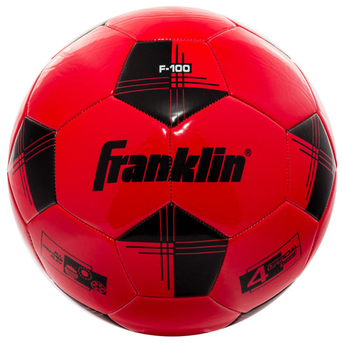 Franklin Sports Youth Soccer Balls - F-100 Size 4 - 12 Pack - Black/Red