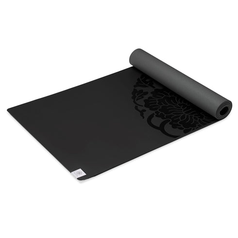Gaiam Sol Dry-Grip Yoga Mat, Black, 5mm (Longer/Wider)