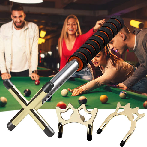 Retractable Billiards Cue Stick Bridge with 3 Pieces Removable Brass Bridge Head, Billiards Pool Cue Accessory for Pool Table By Aousthop