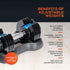 Lifepro PowerFlow Plus 5-in-1 Single 25-lb Adjustable Dumbbell Home Gym Equipment, 2 pc