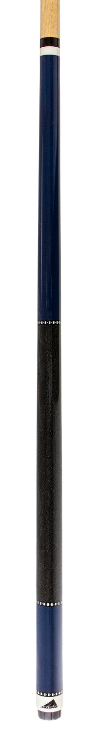 Mizerak 57 In. House Cue (2-Piece) with 12 mm Ferrule with Leather Tip, Hardwood Construction and High Gloss Finish, Blue