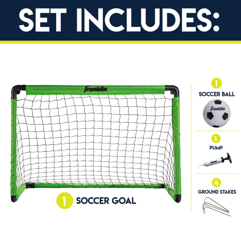 Franklin Sports Kids Mini Soccer Goal Set - Includes Goal, Ball + Pump