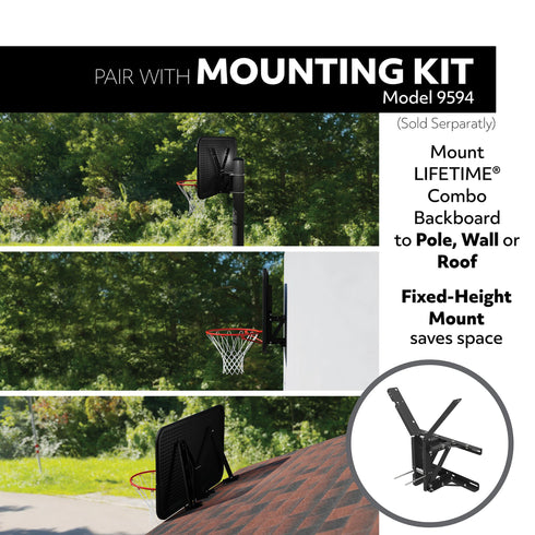 Lifetime Basketball Backboard and Rim (52-Inch Polycarbonate) - 90087
