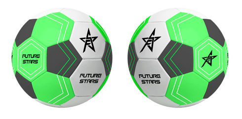Future Stars Super-Star Soccer Ball & Pump - Size 3 - Green & Black - Designed for all players 1+ Unisex