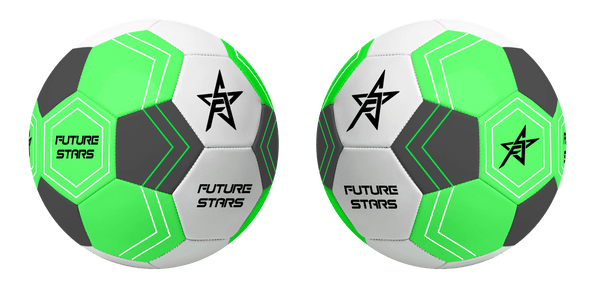 Future Stars Super-Star Soccer Ball & Pump - Size 3 - Green & Black - Designed for all players 1+ Unisex