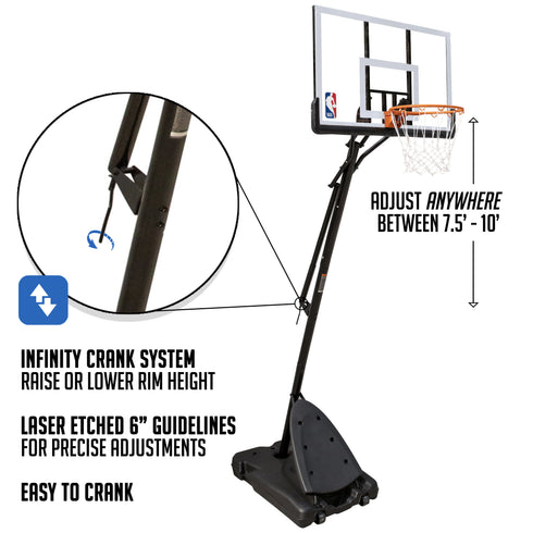 NBA 50" Portable Basketball Hoop with Polycarbonate Backboard