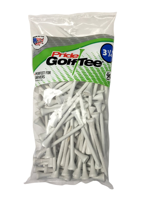 Pride Sports 3-1/4" White Wood Golf Tees, 90 count