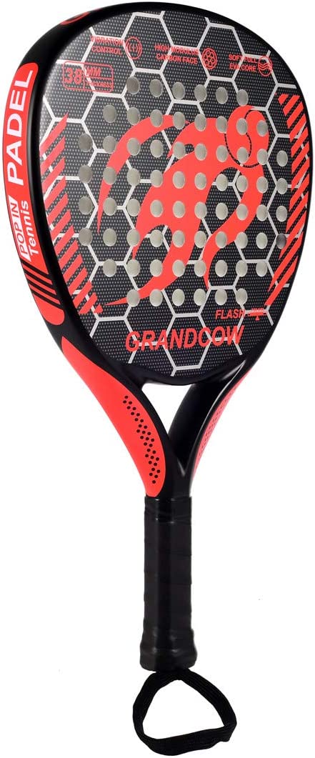 GRANDCOW Tennis Paddle Racket Padel Carbon Fiber Surface with EVA Memory Flex Foam Core
