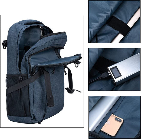 Widfre Basketball Backpack with USB Charging Port, Durable Men's Laptop Backpack for Outdoor with Ball Compartment (Gray)