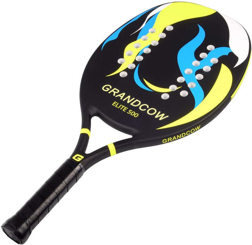 GRANDCOW Beach Tennis Paddle Racket Carbon Fiber with EVA Memory Foam Core Tennis Padel