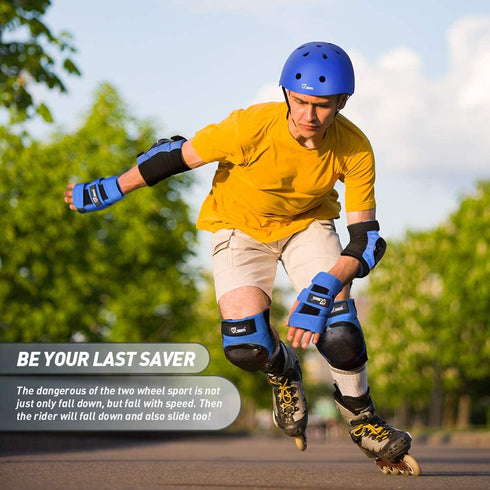 JBM Adult/Child Knee Pads Elbow Pads Wrist Guards 3 in 1 Protective Gear Set for Multi Sports Skateboarding Inline Roller Skating Cycling