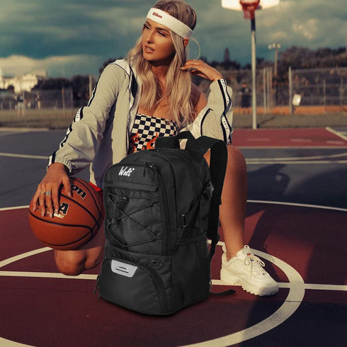 WOLT | Basketball Backpack Large Sports Bag with Separate Ball holder & Shoes compartment, Best for Basketball, Soccer, Volleyball, Swim, Gym, Travel
