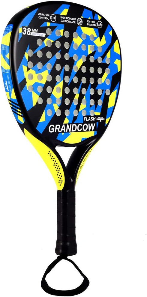 GRANDCOW Tennis Paddle Racket Padel Carbon Fiber Surface with EVA Memory Flex Foam Core