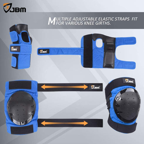 JBM Adult/Child Knee Pads Elbow Pads Wrist Guards 3 in 1 Protective Gear Set for Multi Sports Skateboarding Inline Roller Skating Cycling