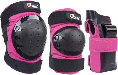 JBM Adult/Child Knee Pads Elbow Pads Wrist Guards 3 in 1 Protective Gear Set for Multi Sports Skateboarding Inline Roller Skating Cycling
