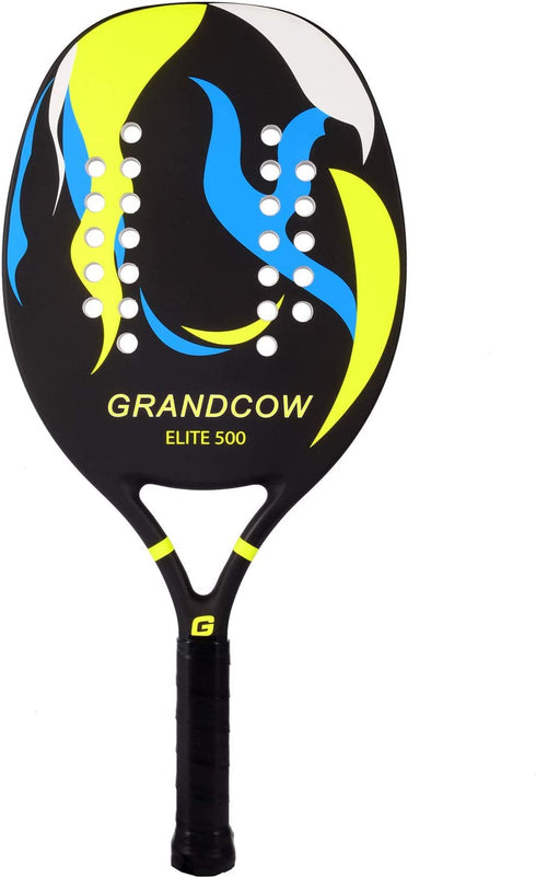 GRANDCOW Beach Tennis Paddle Racket Carbon Fiber with EVA Memory Foam Core Tennis Padel