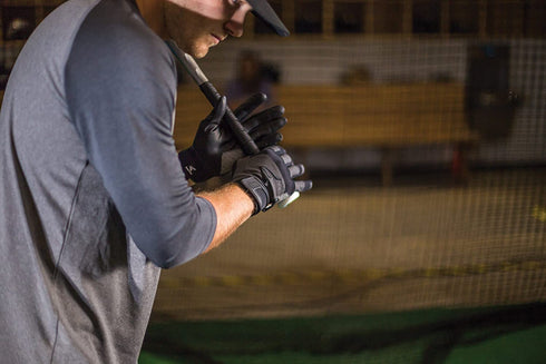 Easton Grind Adult X-Track Palm Batting Gloves, Black