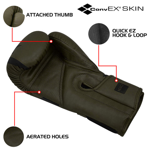 RDX Boxing Gloves for Training Muay Thai Leather Punching Gloves for Sparring