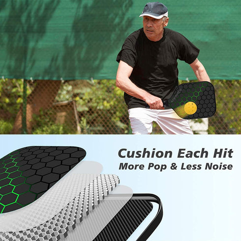 Pickleball-Set of 2, JoncAye Pickleball-Paddles Set with 4 Balls, Paddle Bag, Ball Bag, Ball Retriever
