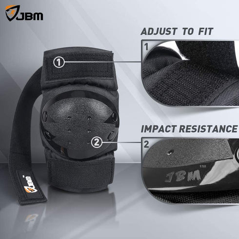 JBM Adult/Child Knee Pads Elbow Pads Wrist Guards 3 in 1 Protective Gear Set for Multi Sports Skateboarding Inline Roller Skating Cycling