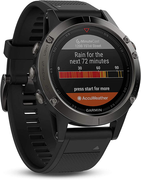 Garmin fēnix 5, Premium and Rugged Multisport GPS Smartwatch, Slate Gray/Black Band, 47 MM