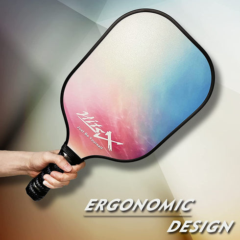 HitsX Pickleball Paddles, Graphite Pickleball Paddles Set of 2 Pickleball Racquet 4 Balls 1 Portable Bag