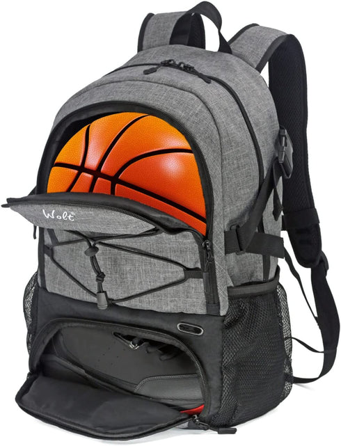 WOLT | Basketball Backpack Large Sports Bag with Separate Ball holder & Shoes compartment, Best for Basketball, Soccer, Volleyball, Swim, Gym, Travel